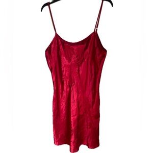 Natori Red Slip Satin Slip Dress Size Large